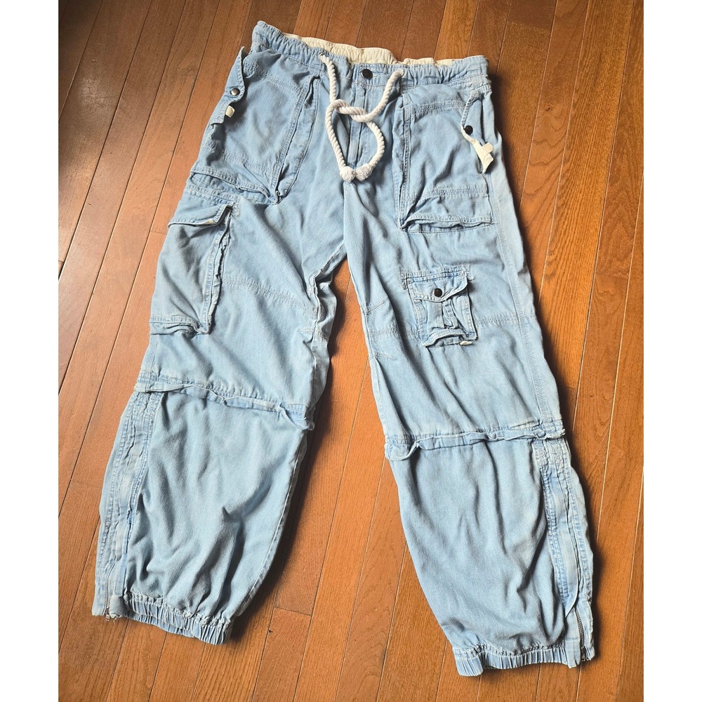 We The Free Large South Bay Utility Cargo Jeans Light Wash Free People